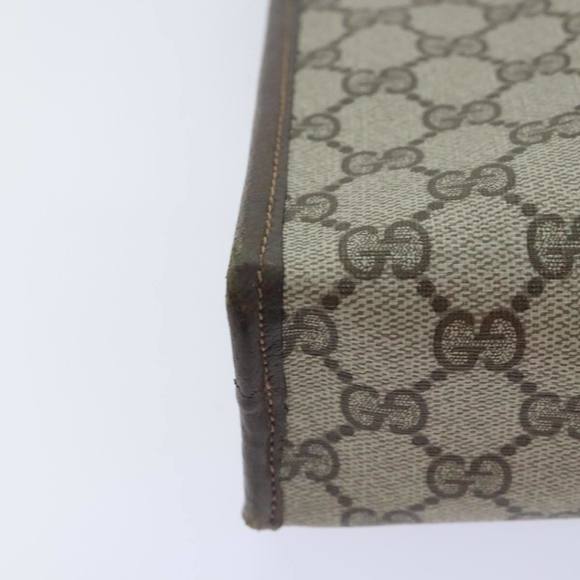 GUCCI GG Supreme Clutch Bag PVC Beige Auth yk15353 - Picture 10 of 16